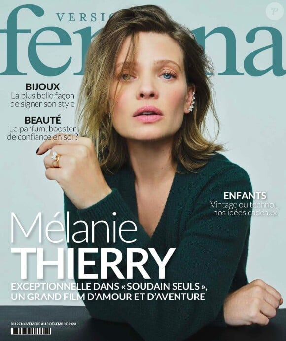 Mélanie Thierry en couverture de "Version Femina", numéro du 26 novembre 2023.