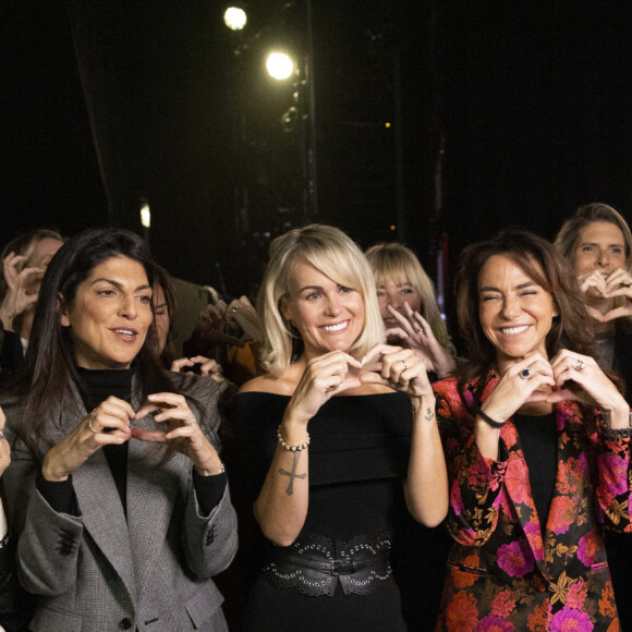 Exclusif - Françoise Thibaut, Hoda Roche, Laeticia Hallyday, Marie Poniatowski, Sandra Sisley, Hortense d'Esteve - Enregistrement de l'émission "La chanson secrète", présentée par N.Aliagas et diffusée le 1er décembre sur TF1 © Guillaume Gaffiot-Cyril Moreau / Bestimage 