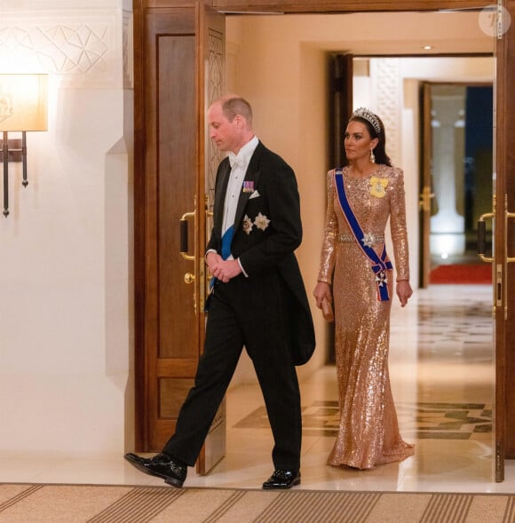 Le prince William, prince de Galles, et Catherine (Kate) Middleton, princesse de Galles, - Les familles royales au mariage du prince Hussein de Jordanie et de Rajwa al Saif, au palais Zahran à Amman (Jordanie), le 1er juin 2023.