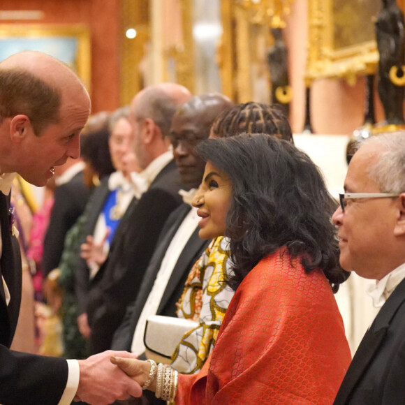 Le prince William, prince de Galles lors d'une réception pour les corps diplomatiques au palais de Buckingham à Londres le 5 décembre 2023