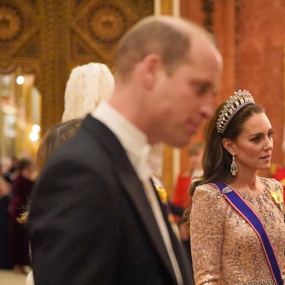 Le prince William, prince de Galles et Catherine Kate Middleton, princesse de Galles lors d'une réception pour les corps diplomatiques au palais de Buckingham à Londres le 5 décembre 2023