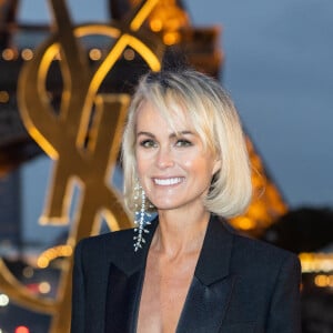 Laeticia Hallyday - Front row du défilé de mode Saint Laurent, Prêt-à-porter Printemps / Eté 2023 dans le cadre de la Fashion Week de Paris le 27 septembre 2022. © Olivier Borde 