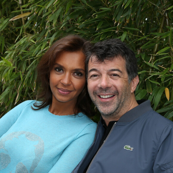 Karine Le Marchand et Stéphane Plaza - People au village des Internationaux de France de tennis de Roland Garros à Paris. Le 1er juin 2015. 