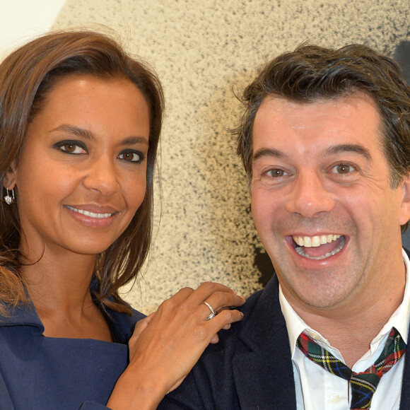 Exclusif - - Karine Le Marchand et Stéphane Plaza, très complices à la soirée de vernissage de la FIAC 2014 organisée par ORANGE au Grand Palais à Paris, le 22 octobre 2014.