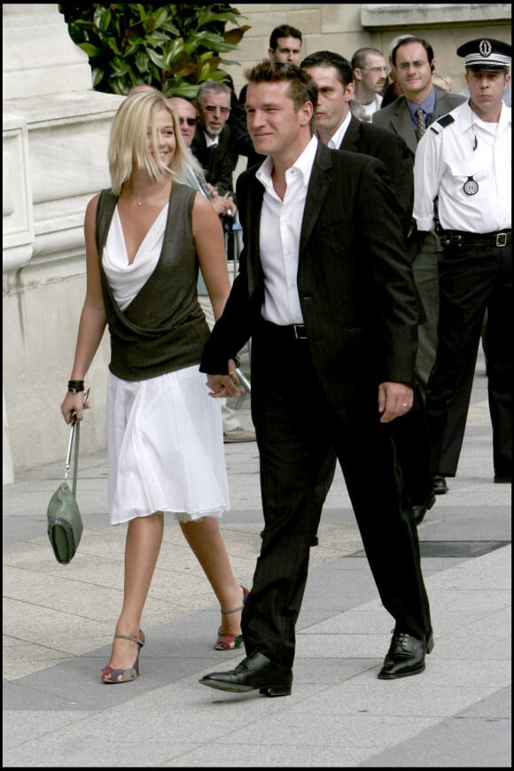 Flavie Flament et Benjamin Castaldi au mariage de Mimie Mathy et Benoist Gérard à la mairie de Neuilly