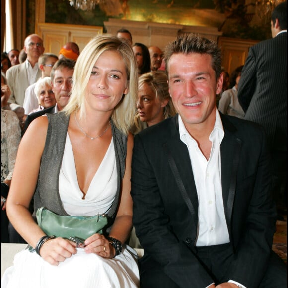 Flavie Flament et Benjamin Castaldi au mariage de Mimie Mathy et Benoist Gérard à la mairie de Neuilly