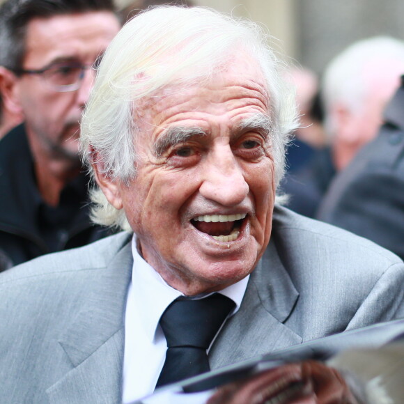 
L'acteur n'avait décidément peur de rien.
Jean-Paul Belmondo - Obsèques de Charles Gérard en la cathédrale arménienne Saint-Jean-Baptiste de Paris. Le 26 septembre 2019