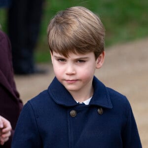 Le prince Louis de Galles - Les membres de la famille royale britannique lors de la messe du matin de Noël en l'église St-Mary Magdalene à Sandringham, le 25 décembre 2023.