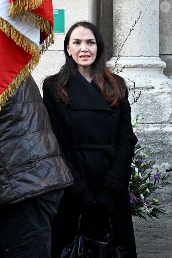 Adelina Khamaganova, ex femme de Guy Marchand lors des obsèques de Guy Marchand en l'église Saint-Pierre-ès-Liens à Mollégès le 27 décembre 2023. 