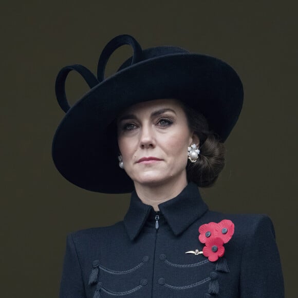 Catherine Kate Middleton, princesse de Galles - La famille royale honore les disparus des deux guerres mondiales lors de la cérémonie Remembrance Sunday ( Dimanche du souvenir ) au Cénotaphe à Londres le 12 novembre 2023. 