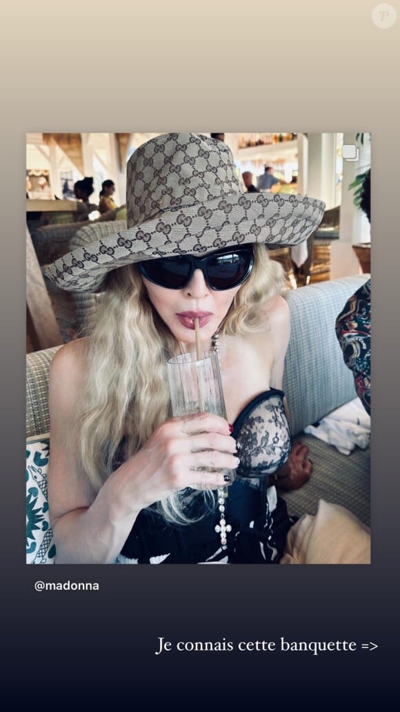 Et pendant son voyage, elle est passée à la table d'un chef connu...
Madonna est allée en vacances chez Jean Imbert. @ Instagram