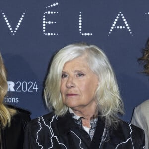 Léa Drucker (habillée Louis Vuitton et bijoux Stone Paris), Catherine Breillat, Samuel Kircher (habillé en Dior) au photocall du dîner César Révélations 2024 à L'Élysée Montmartre à Paris le 15 janvier 2024. © Olivier Borde / Bestimage 