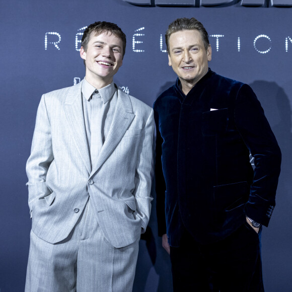 Félix Lefebvre (habillé en Dior) et Benoît Magimel au photocall du dîner César Révélations 2024 à L'Élysée Montmartre à Paris le 15 janvier 2024. © Olivier Borde / Bestimage 