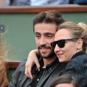 Audrey Lamy et son compagnon Thomas Sabatier - People aux Internationaux de France de tennis de Roland Garros à Paris, le 1er juin 2014. 