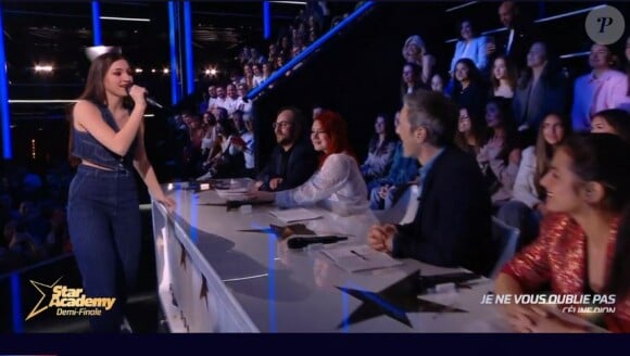 Pour ce faire, elle a chanté "Je ne vous oublie pas", de Céline Dion
Lénie de retour dans la "Star Academy 2023" lors du prime du 20 janvier 2024, sur TF1