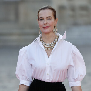 Carole Bouquet - Dîner d'Etat au château de Versailles en l'honneur de la visite officielle du roi et de la reine d'Angleterre en France (20 - 22 septembre 2023), le 20 septembre 2023. 150 invités triés sur le volet ont été conviés à cette occasion. © Jacovides-Moreau / Bestimage 