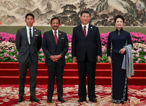 Le prince Abdul Mateen de Brunei, Hassanal Bolkiah, sultan de Brunei, le président chinois Xi Jinping et sa femme Peng Liyuan - Réception au Musée National de Chine à Pékin à l'occasion du forum "Belt and Road". Le 26 avril 2019 