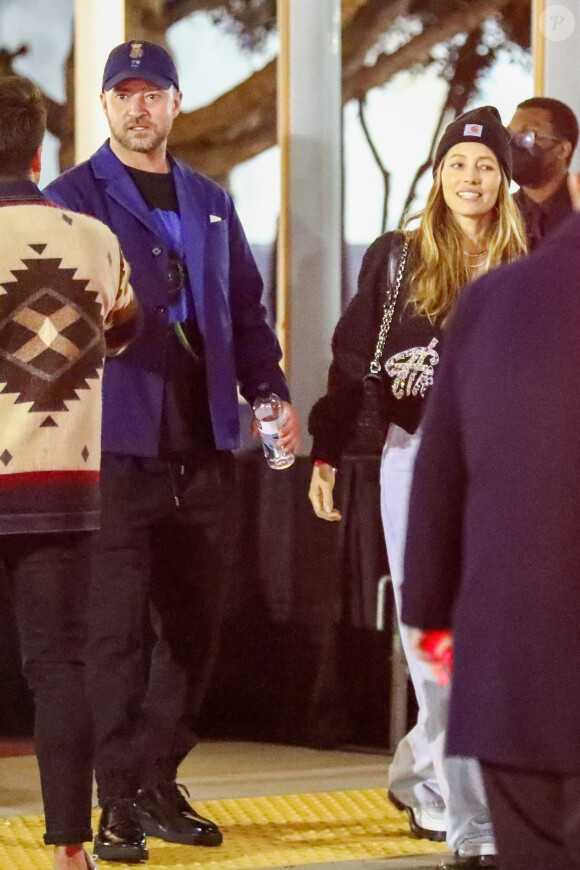 Exclusif - Justin Timberlake et sa femme Jessica Biel ont assisté au concert de SZA au Kia Forum de Los Angeles le 23 mars 2023.