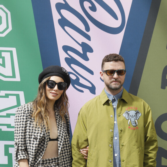 Jessica Biel et son mari Justin Timberlake - Photocall des people au défilé de mode homme Kenzo printemps / été 2023 au Lycée Carnot à Paris le 26 juin 2022. © Veeren-Christophe Clovis/Bestimage