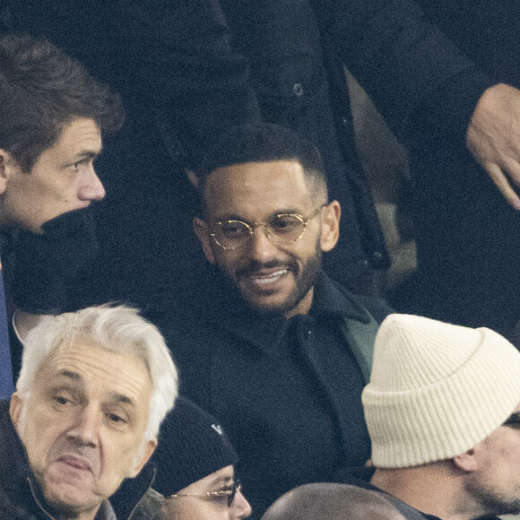 Eve Gilles, Miss France 2024 et Malik Bentalha - Celébrités dans les tribunes du match de Ligue 1 Uber Eats "PSG-Brest" (2-2) au Parc des Princes à Paris le 28 janvier 2024. © Cyril Moreau/Bestimage