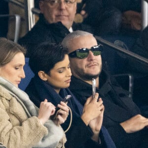 Eve Gilles, Miss France 2024 et Dj Snake - Celébrités dans les tribunes du match de Ligue 1 Uber Eats "PSG-Brest" (2-2) au Parc des Princes à Paris le 28 janvier 2024. © Cyril Moreau/Bestimage