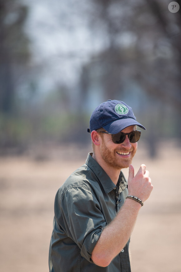Le prince Harry, duc de Sussex visite le parc national de Liwonde et la forêt Mangochi lors de la huitième journée de la visite royale en Afrique. Liwonde, le 30 septembre 2019. 