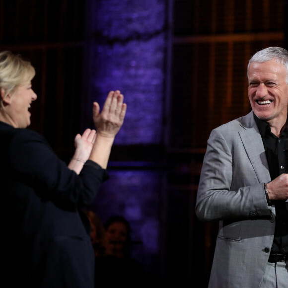 Exclusif - Anne-Elisabeth Lemoine et Didier Deschamps - Enregistrement de l'émission "Symphonie pour la Vie, Spéciale Pièces jaunes" au Théâtre national de l'Opéra Comique à Paris, qui sera diffusée le 10 février sur France 3. © Dominique Jacovides / Bestimage 