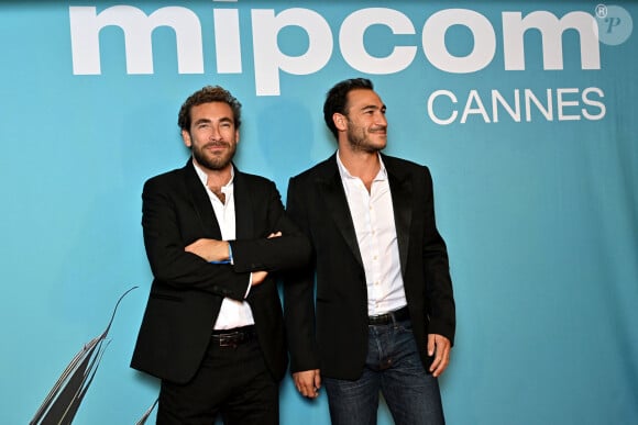 Martin Kretz et Valentin Kretz - Photocall de l'opening party du Mipcom 2023 à l'hôtel Majestic à Cannes le 16 octobre 2023. © Bruno Bebert / Bestimage