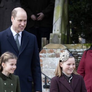 Le palais de Kensington a fait cette grande annonce. 
Le prince William, prince de Galles, La princesse Charlotte de Galles, Mia Tindall - Les membres de la famille royale britannique lors de la messe du matin de Noël en l'église St-Mary Magdalene à Sandringham, le 25 décembre 2023.