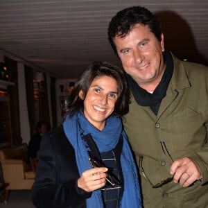 Exclusif - Pascal Bataille et sa femme Adra - Lancement de la marque de lunettes "Nathalie Blanc" au restaurant "Ma Cocotte" à Saint-Ouen le 24 septembre 2015.