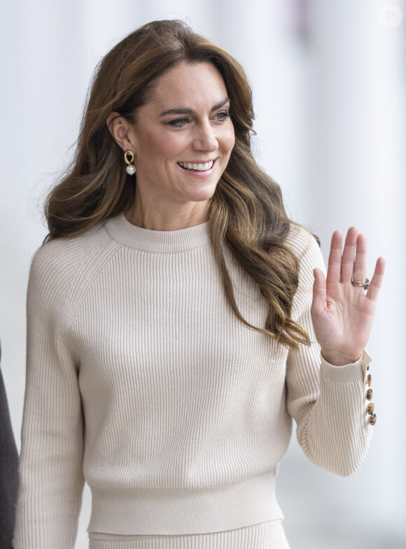 Catherine (Kate) Middleton, princesse de Galles, arrive à l'université de Nottingham dans le cadre de la Journée mondiale de la santé mentale (World Mental Health Day), le 11 octobre 2023. 