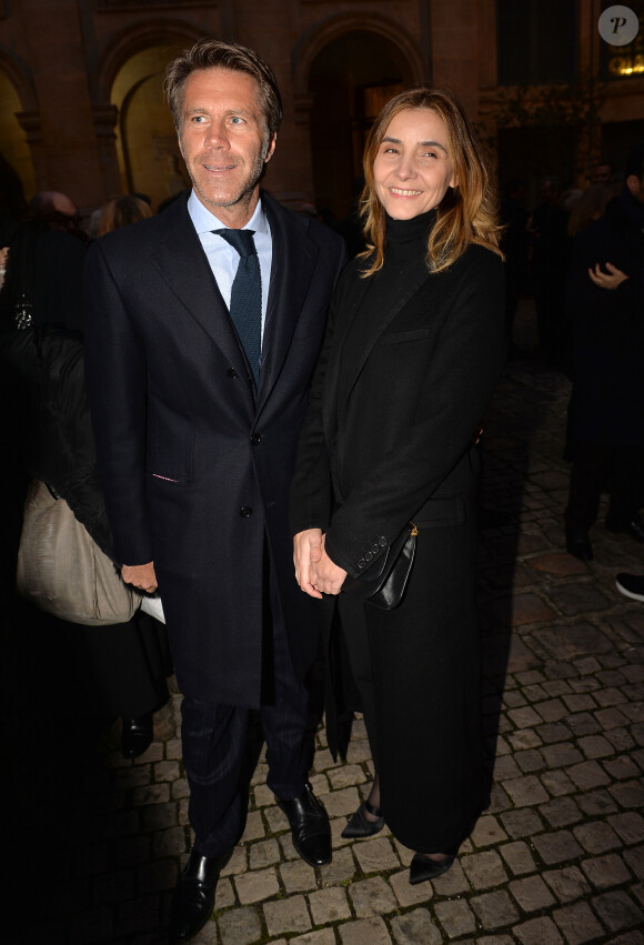Le prince Emmanuel-Philibert de Savoie et sa femmme Clotilde Courau lors de la cérémonie d'installation de F.Mitterrand à l'académie des Beaux-Arts à Paris, France, le 6 février 2020.