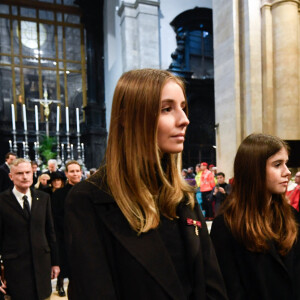 La princesse Vittoria de Savoie, La princesse Louisa de Savoie, La princesse Clotilde Courau de Savoie - La cérémonie funéraire de Victor Emmanuel de Savoie, fils du dernier roi d'Italie, en la basilique de Superga près de Turin, le 10 février 2024. 
