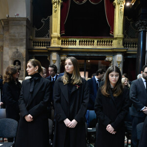 Elles ont assisté ensemble à la cérémonie. 
La princesse Clotilde Courau de Savoie, La princesse Vittoria de Savoie, La princesse Luisa de Savoie - La cérémonie funéraire de Victor Emmanuel de Savoie, fils du dernier roi d'Italie, en la basilique de Superga près de Turin, le 10 février 2024.