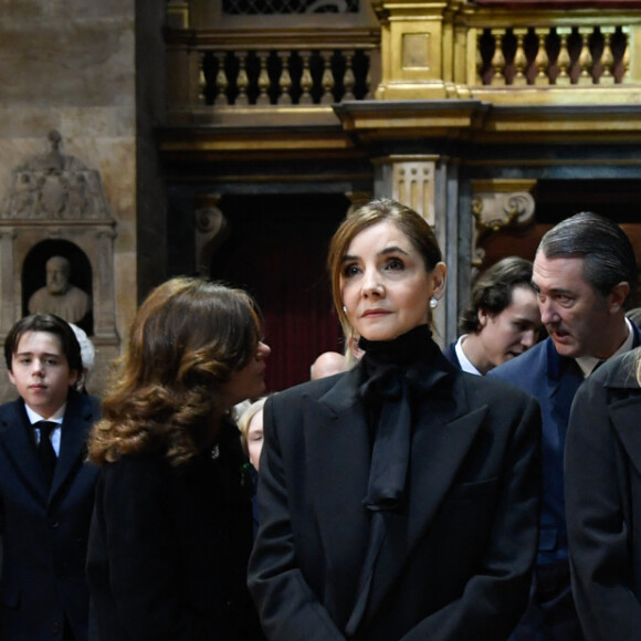 Marina Ricolfi Doria, La princesse Clotilde Courau de Savoie, La princesse Vittoria de Savoie, La princesse Luisa de Savoie - La cérémonie funéraire de Victor Emmanuel de Savoie, fils du dernier roi d'Italie, en la basilique de Superga près de Turin, le 10 février 2024. 