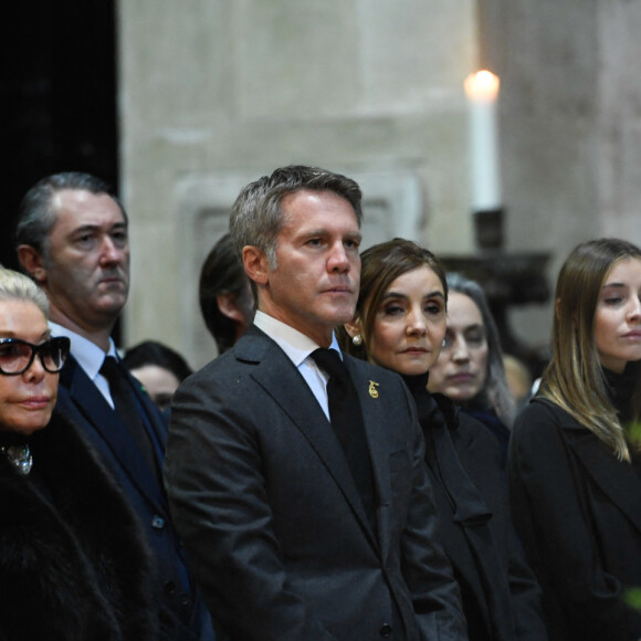 Marina Ricolfi Doria, Le prince Emmanuel-Philibert de Savoie, La princesse Clotilde Courau de Savoie, La princesse Vittoria de Savoie, La princesse Luisa de Savoie - La cérémonie funéraire de Victor Emmanuel de Savoie, fils du dernier roi d'Italie, en la basilique de Superga près de Turin, le 10 février 2024. 