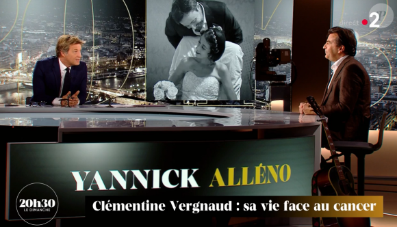 Avant son décès, la journaliste Clémentine Vergnaud a vu l'un de ses voeux exaucé. 
Une photo du mariage de Clémentine Vergnaud à l'hôpital dévoilée. France 2 dans "20h30 le dimanche"