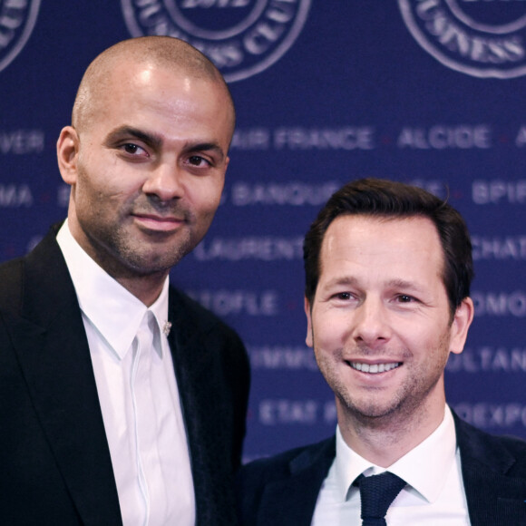 Exclusif - Tony Parker et Harold Parisot, Président du Chinese Business Club - Le Chinese Business Club ouvre sa saison des déjeuners officiels avec T.Parker en invité d'honneur au Westin Paris Vendôme le 2 février 2024. © Rachid Bellak / Bestimage