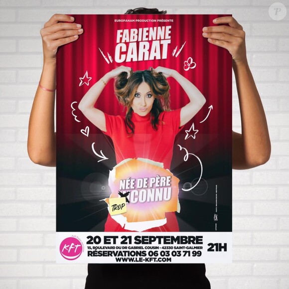 Affiche de "Née de père trop connu", le One Woman Show de Fabienne Carat