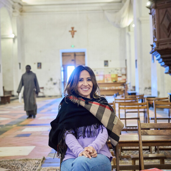 Exclusif - Fabienne Carat - Les candidats de l'émission "Bienvenue au monastère", diffusée à partir du 12 janvier jusqu'au 9 février, lors des Vêpres au couvent Saint Dominique des Frères de Saint-Jean à Corbara, en Corse. Le 18 mars 2023 © Cyril Moreau / Bestimage