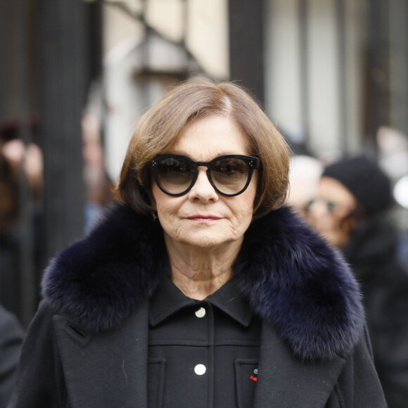 Macha Méril lors des obsèques de Michel Legrand en la cathédrale orthodoxe Saint-Alexandre-Nevsky à Paris, le 1er février 2019. 