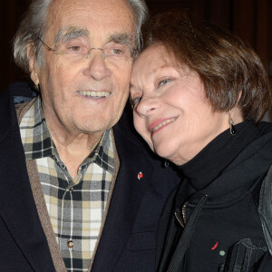 Michel Legrand et sa femme Macha Méril - Hommage rendu à l'acteur, réalisateur, scénariste et écrivain français Jean-Claude Brialy à l'occasion du 10ème anniversaire de sa mort au CNC (Centre National du Cinéma et de l'Image Animée) à Paris, France, le 20 novembre 2017. © Coadic Guirec/Bestimage