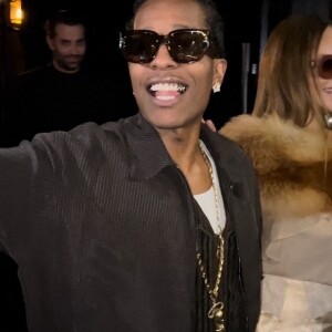 Rihanna - bijoutée par Messika - et son compagnon A$AP Rocky sont allés dîner en amoureux à l'occasion de la Saint-Valentin au restaurant Cesar à Paris le 14 février 2024. 