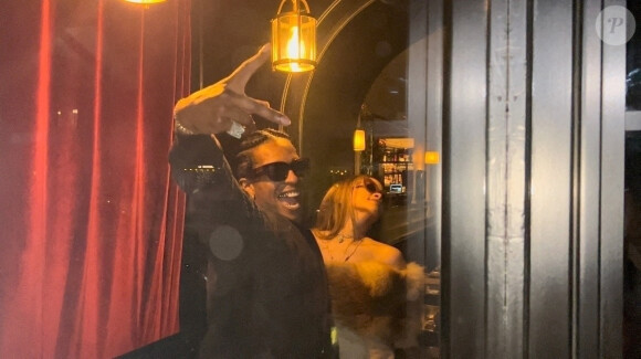 Rihanna et son compagnon A$AP Rocky sont allés dîner en amoureux à l'occasion de la Saint-Valentin au restaurant Cesar à Paris le 14 février 2024. 