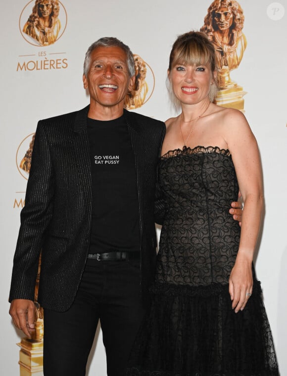 Nagui et sa femme Mélanie Page au photocall de la 33ème cérémonie des Molières aux Folies Bergère à Paris le 30 mai 2022. © Coadic Guirec / Bestimage 