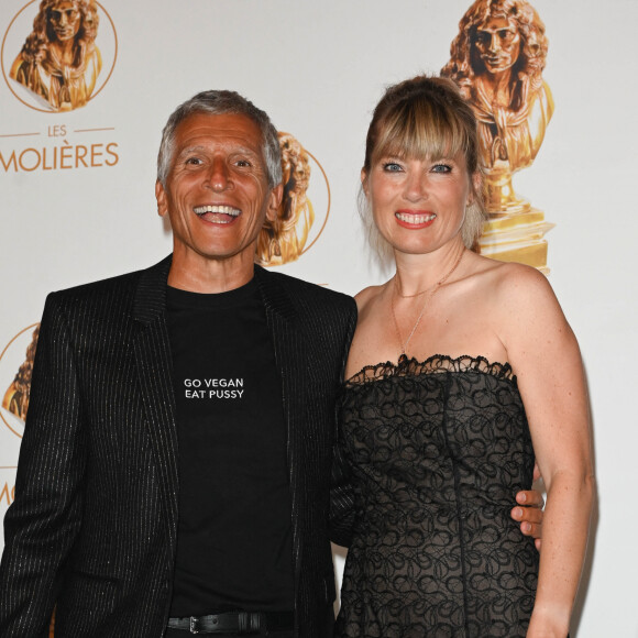 Nagui et sa femme Mélanie Page au photocall de la 33ème cérémonie des Molières aux Folies Bergère à Paris le 30 mai 2022. © Coadic Guirec / Bestimage 