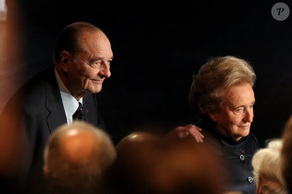 Jacques et Bernadette Chirac - Cérémonie de remise du Prix pour la prévention des conflits de la Fondation Chirac au musée du quai Branly. Paris, le 21 novembre 2013.