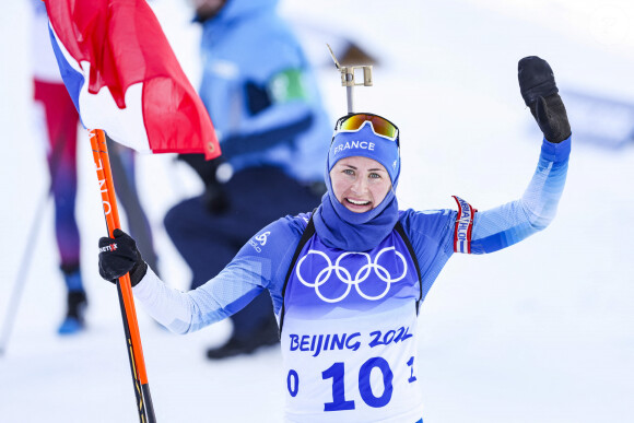 Justine Braisaz-Bouchet est médaille d'or championne olympique en biathlon Mass Start lors des Jeux Olympiques d'hiver Pékin 2022 le 18 février 2022. © Gepa / Panoramic / Bestimage