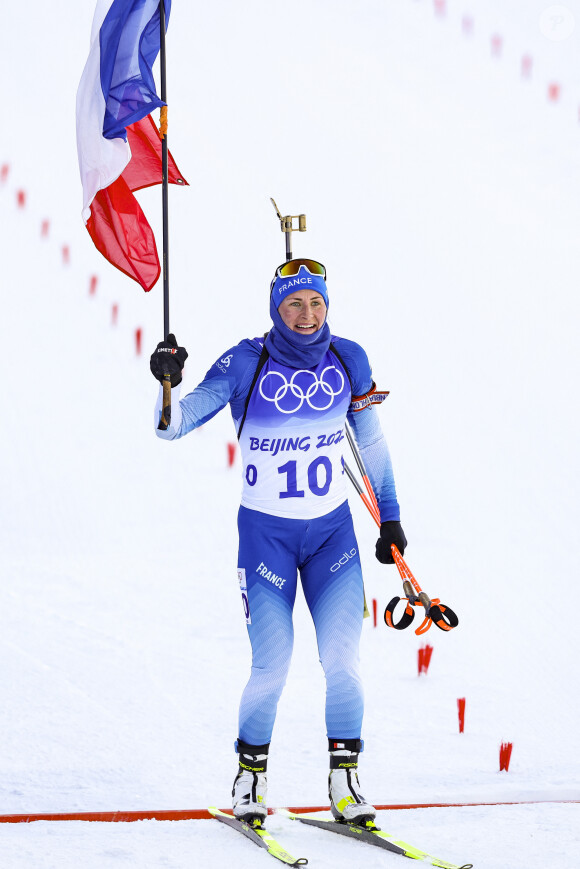 Justine Braisaz-Bouchet est médaille d'or championne olympique en biathlon Mass Start lors des Jeux Olympiques d'hiver Pékin 2022 le 18 février 2022. © Gepa / Panoramic / Bestimage