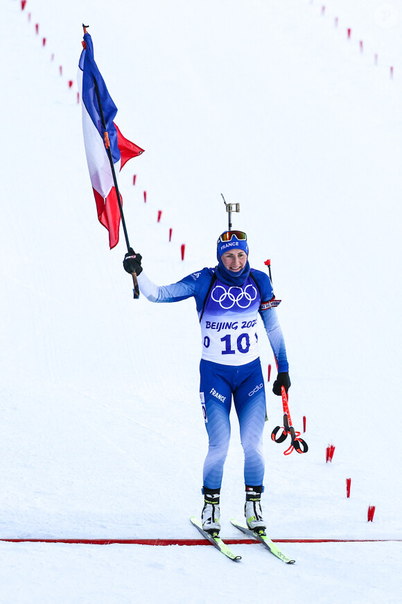 Justine Braisaz-Bouchet (médaille d'or olympique biathlon mass start) - Biathlon femmes 12,5 kms Mass Start lors des jeux olympiques d'hiver Pékin 2022 le 18 février 2022.